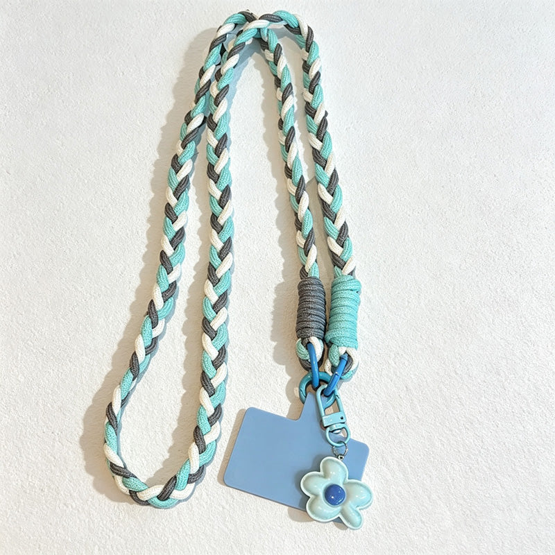 CloudNook Flower Braided Phone Lanyard‑Crossbody Phone Strap