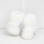 CouldNook Christmas Boot Pair Ornament - Fluffy Cuffs and Little Bows