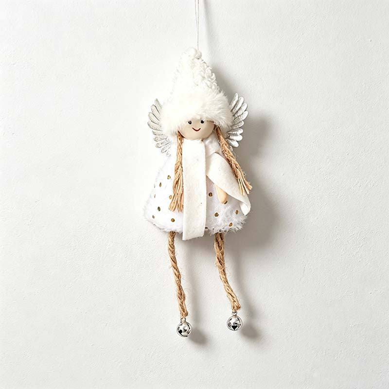 CouldNook Christmas Angel Hanging Ornament - Shimmering Wings and Textured Dress