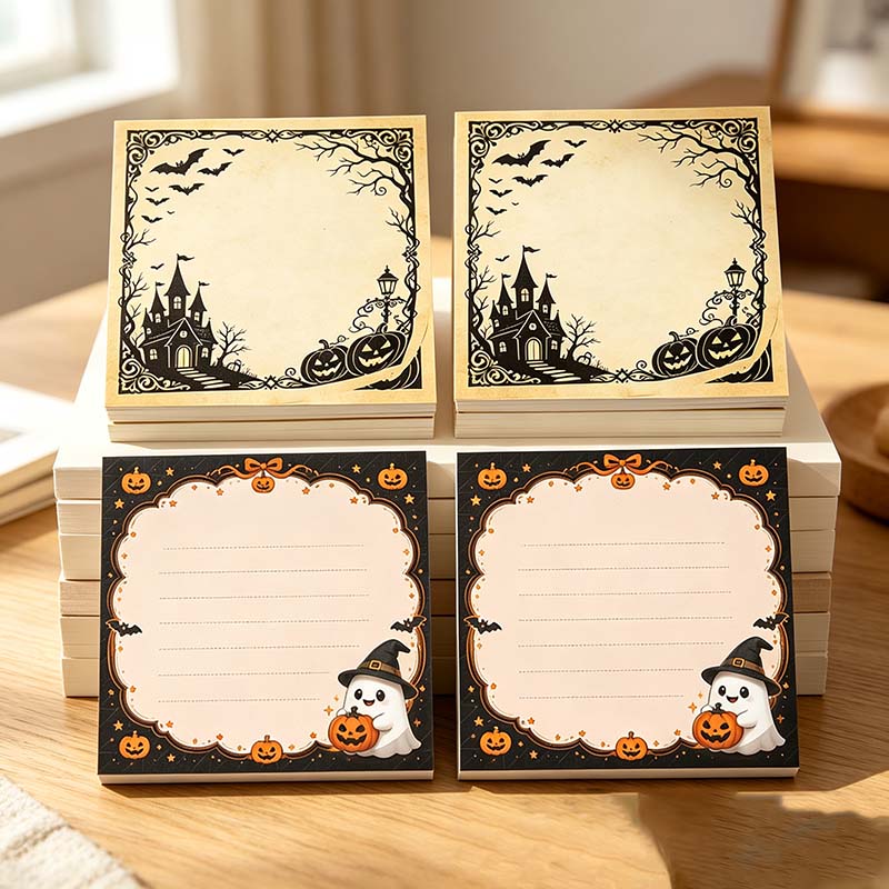 CouldNook Halloween Scene Sticky Notes - Castle Border or Witch Ghost