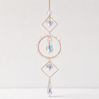 CouldNook Stone Ring Suncatcher Ornament - Geometric Crystal Drops