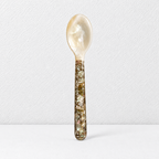 CouldNook Natural Shell Tasting Spoon - Soft Floral Pattern