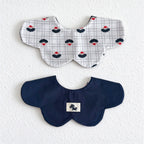 Reversible Scalloped Baby Bib in Assorted Prints
