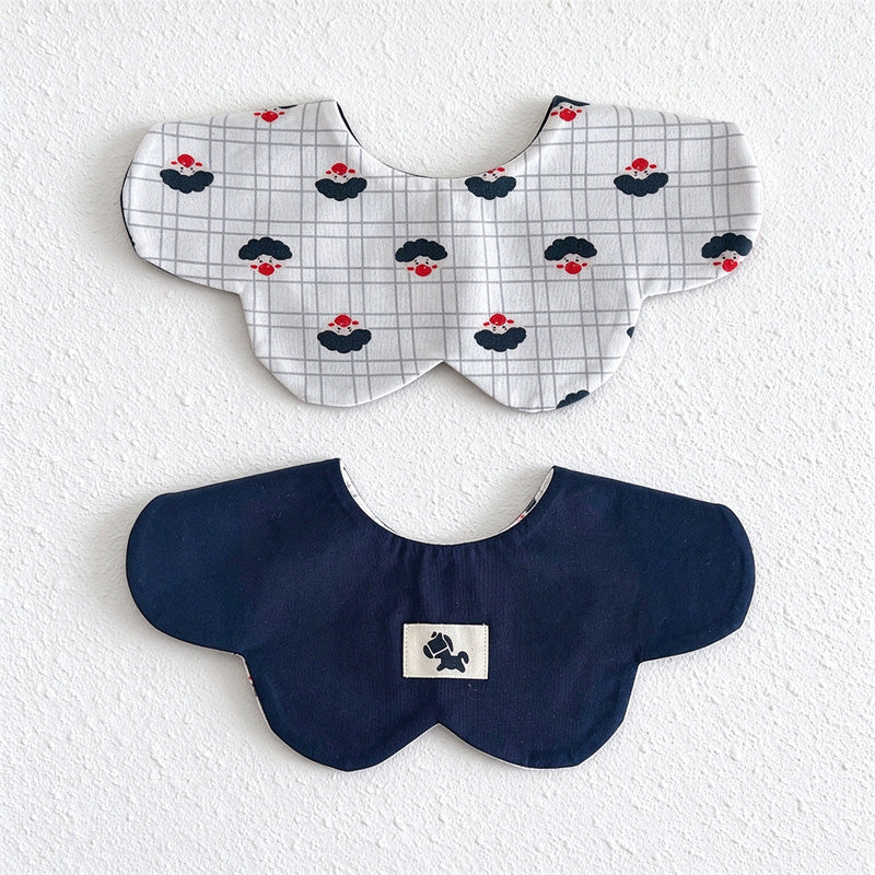 Reversible Scalloped Baby Bib in Assorted Prints