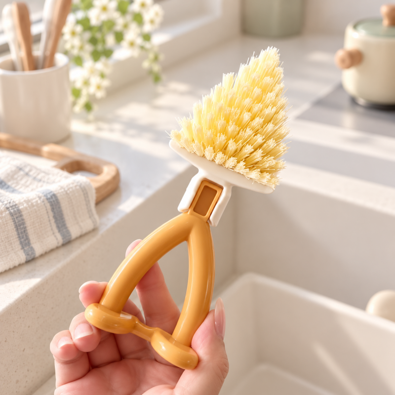 CouldNook Triangular Cleaning Brush - Folding Handle And Pointed Bristle Head