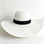 CouldNook Oversized Woven Look Sun Hat - Wide Brim Accent