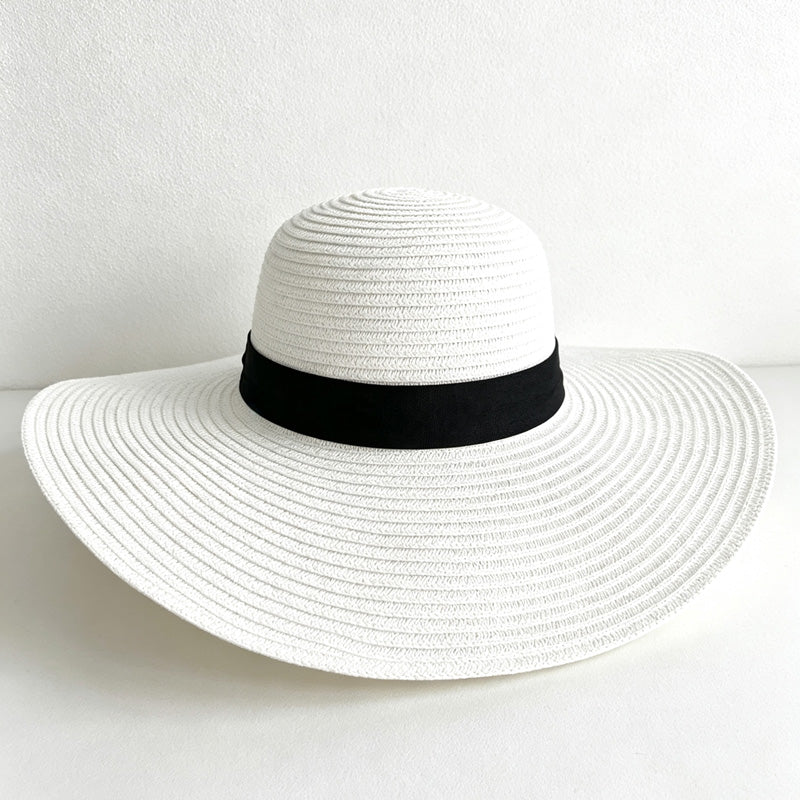 CouldNook Oversized Woven Look Sun Hat - Wide Brim Accent