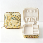 CouldNook Brocade Square Travel Jewelry Case - Useful Tabletop Accent