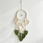 CouldNook Leaf Dreamcatcher - Botanical Green Woven Wall Hanging