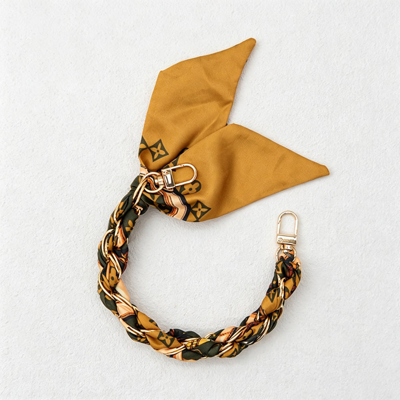 CouldNook Scarf Woven Phone Wrist Strap - Leaf Pattern Accent