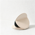 CouldNook Folding Stand Mirror - Round Faux Leather Cover