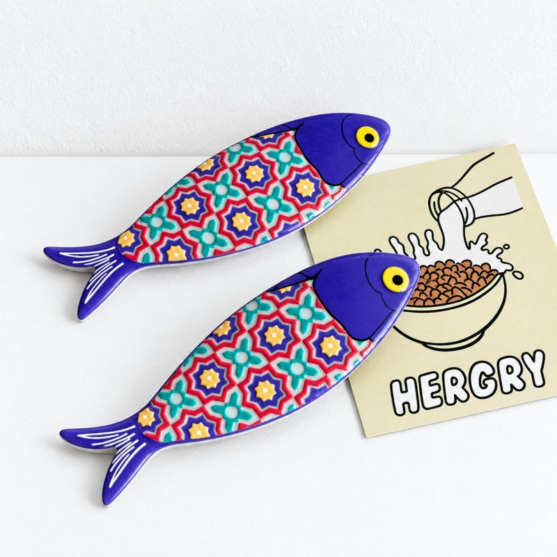 CouldNook Patterned Fish Magnet - Colorful Mosaic Designs Accent