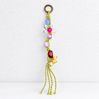CouldNook Floral Beaded Charm - Twisted Cords and Loose Tassel Ends