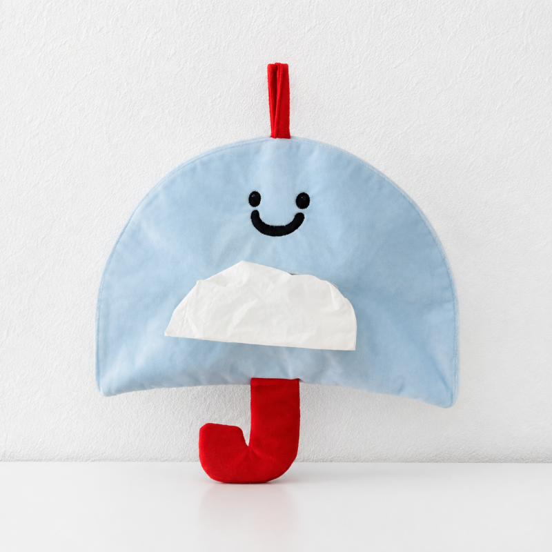 CouldNook Mushroom Corduroy Hanging Tissue Holder - Dispenser Opening