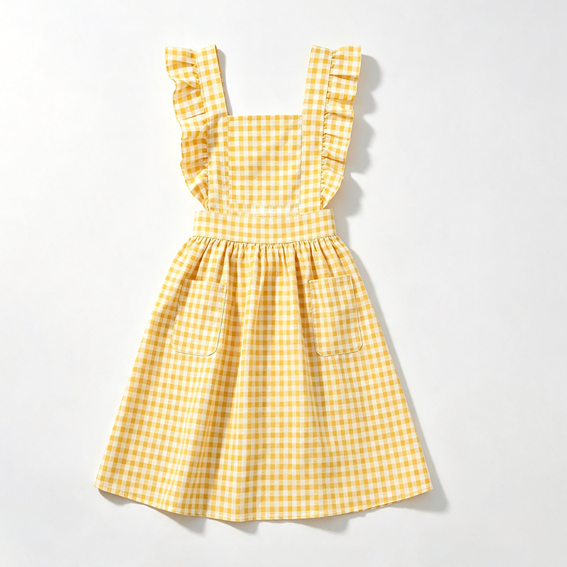 CouldNook Gingham Crossback Apron - Heart Pocket Garden Layer