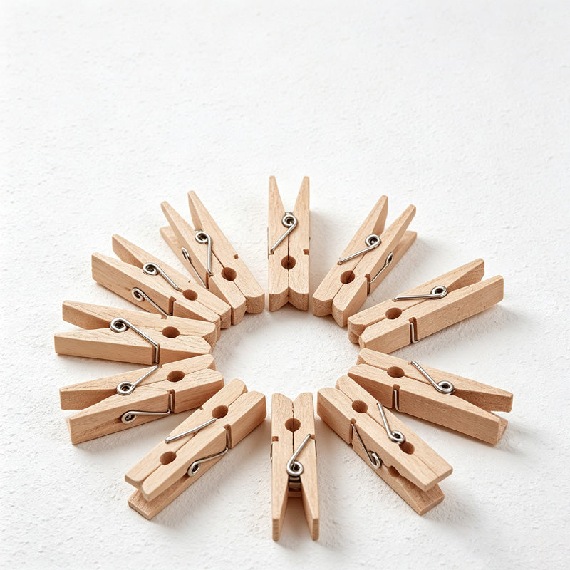 CouldNook Wooden Utility Clips - Eight Natural Sizes Collection