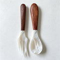 CouldNook Polished Shell Serving Spoon - Natural Wood Handle
