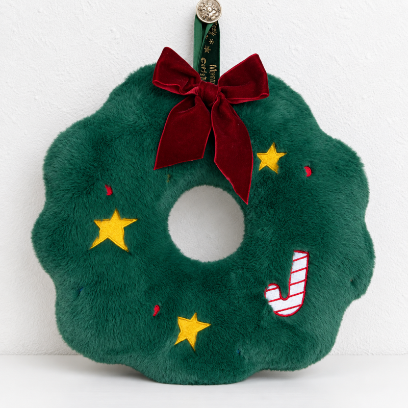 CouldNook Christmas Shaped Cushion - Tree Wreath Candy And Apple Designs