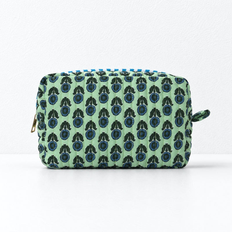 CouldNook Botanical Makeup Pouch - Quilted Box Shape
