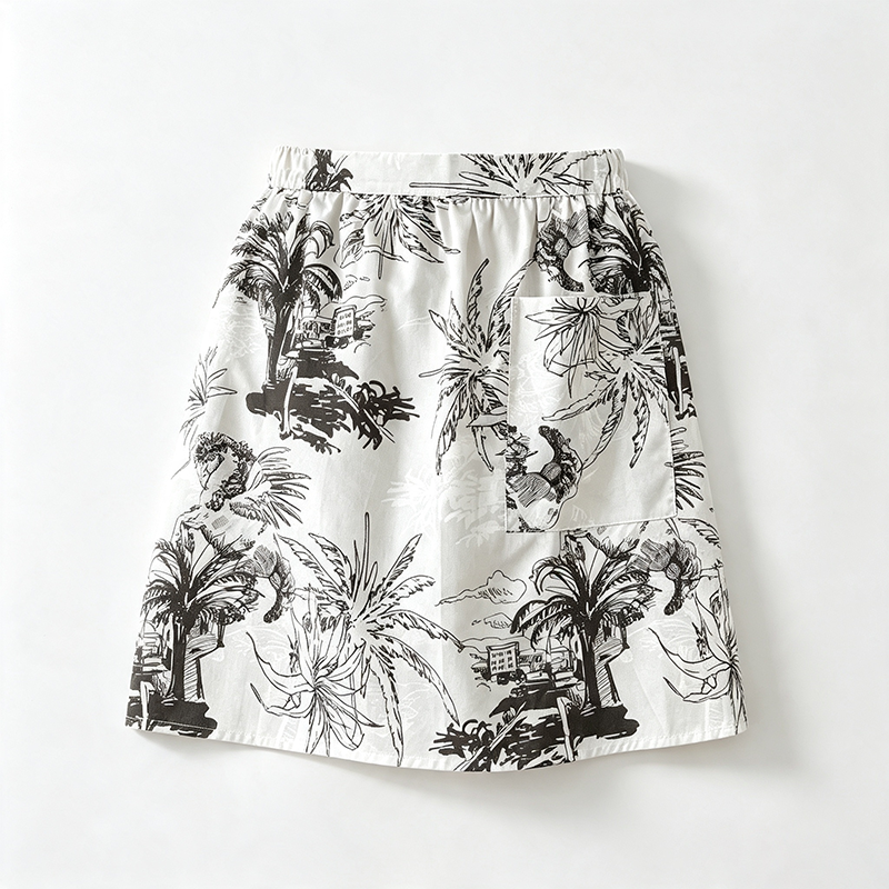 CouldNook Monochrome Toile Apron - Dramatic Ruffle Kitchen Panel