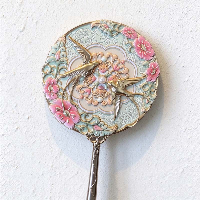 CouldNook Bird And Flower Mirror - Raised Decorative Back And Scrollwork