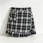 CouldNook Aesthetic Plaid Cotton Apron - Artistic Half-Length Home Apron