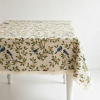 CouldNook  Linen Blend Jacquard Cloth Tablecloth - Warm Dining Accent