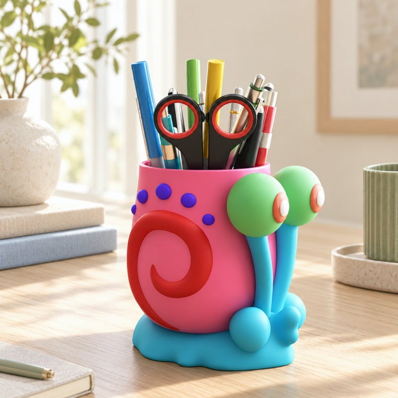 CouldNook Snail Pen Holder - Spiral Shell And Raised Eye Stalks