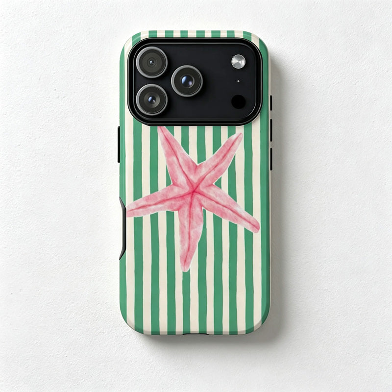 CouldNook iPhone 17 Series 2-in-1 Starfish Stripe Phone Case - Coastal Graphic Cover