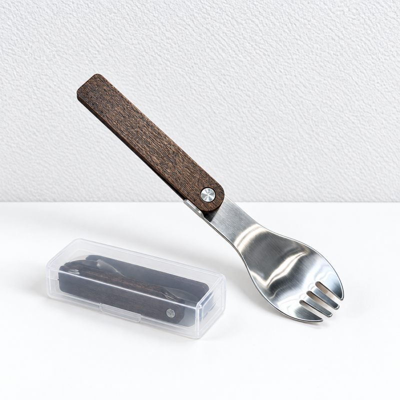 CouldNook Folding Stainless Steel Travel Cutlery - Compact Folding Handles