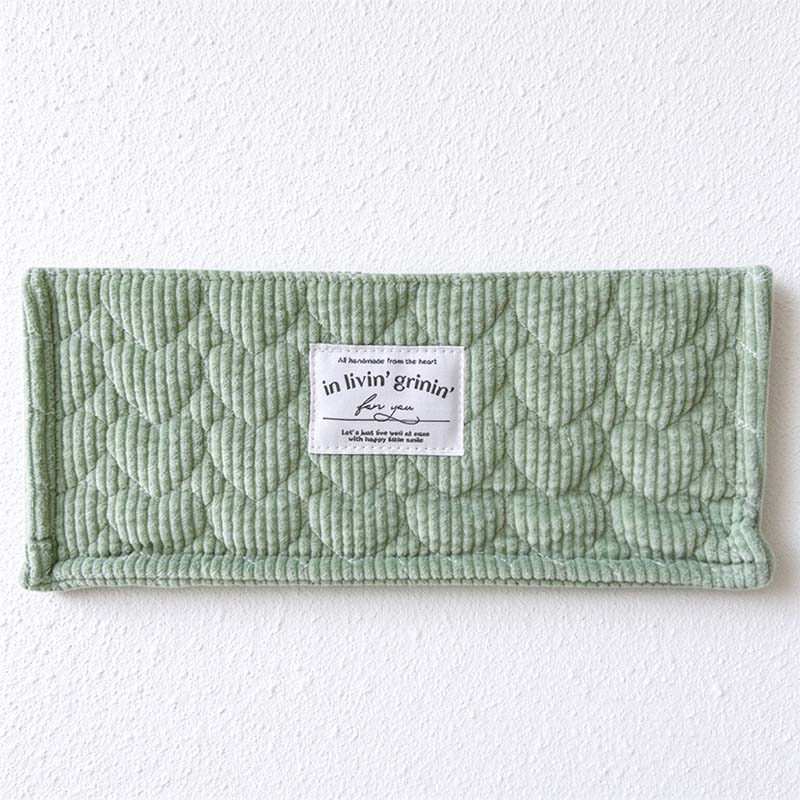 CouldNook Quilted Storage Basket - Ribbed Fabric and Stitched Heart Pattern