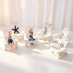 CouldNook Mini Beach Chair Figurine Ornament - Starfish Coastal Desktop Decor