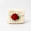 Cream Camellia Card‑Holder