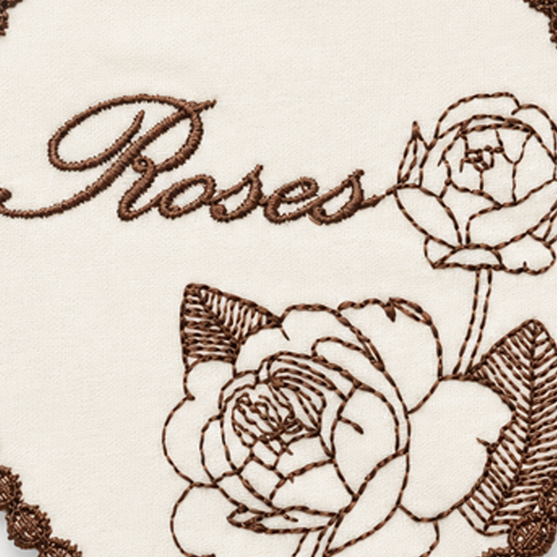 CouldNook Rose Embroidered Coaster- Soft Dining Accent