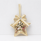 CouldNook Christmas Iron Hanging Ornament - Cutout Shapes and Ribbon Bow