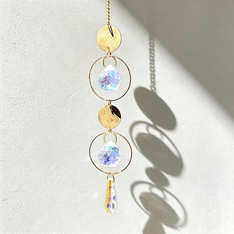 CouldNook Crystal Ring Suncatcher - Geometric Window Hanging Drops