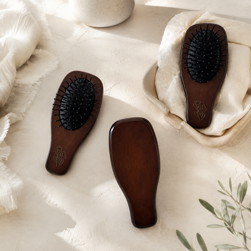 CouldNook Wooden Paddle Hairbrush - Oval Cushioned Pin Bed
