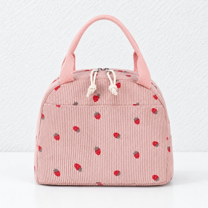 CouldNook Strawberry Lunch Bag - Curved Top and Front Pocket