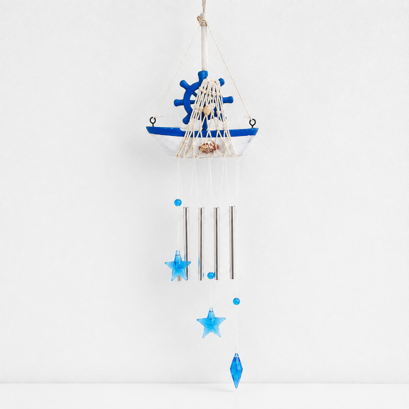 CouldNook Sailboat Wind Chime Ornament - Nautical Hanging Details