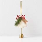 CouldNook Christmas Tree Bell Hanging - Ribbon Bow And Suspended Bell Detail
