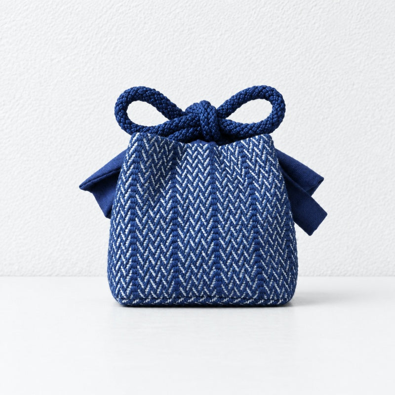 CouldNook Tea Ware Storage Pouch - Blue Drawstring Closure