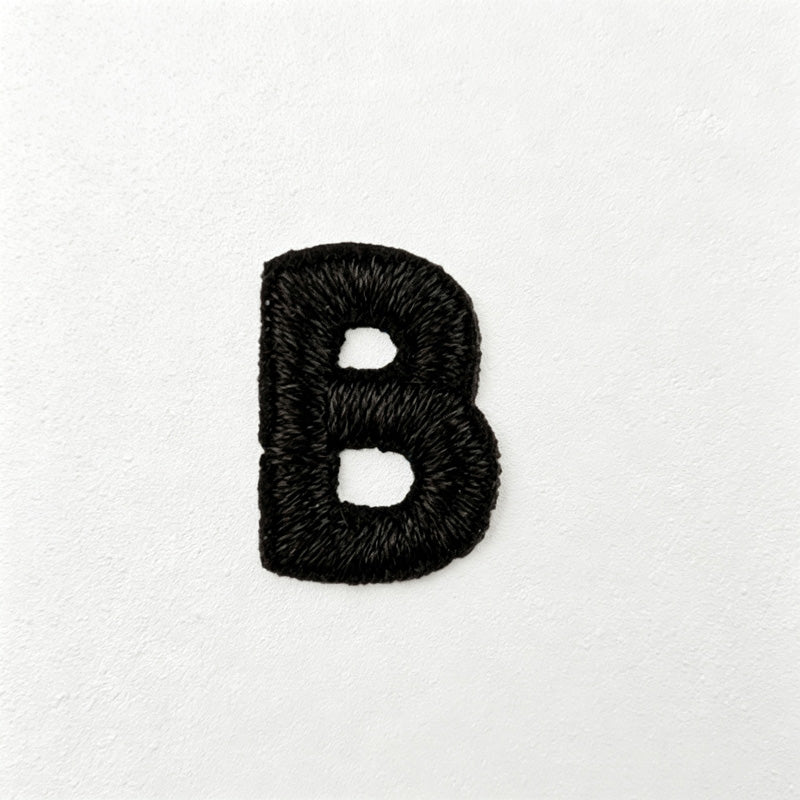 CouldNook Mini Alphabet Applique Patch - Black Embroidered Letter Options
