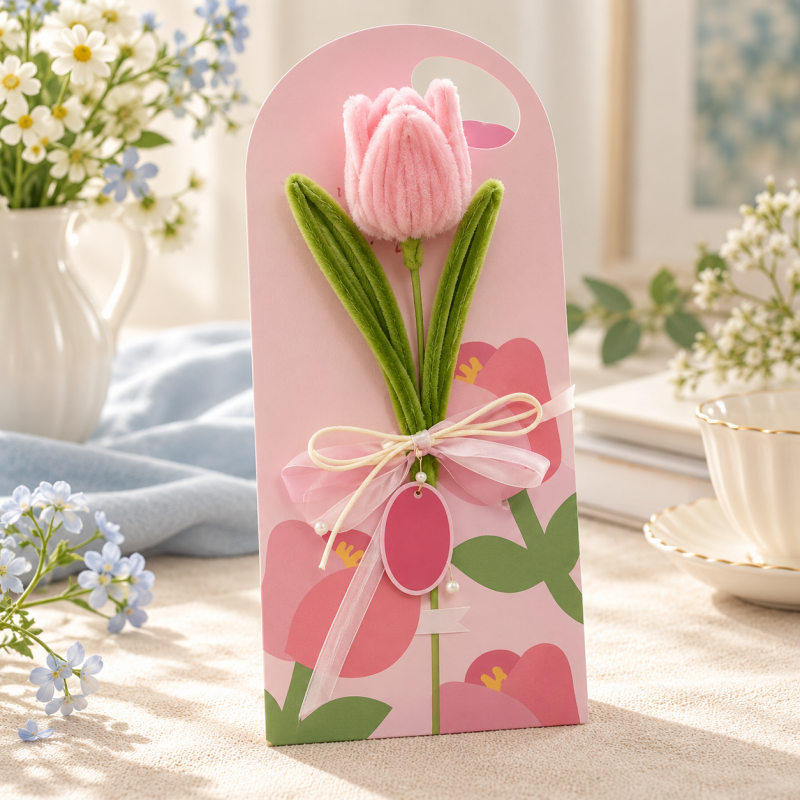 Flower Presentation Card - Open Petals and Tulip Choices