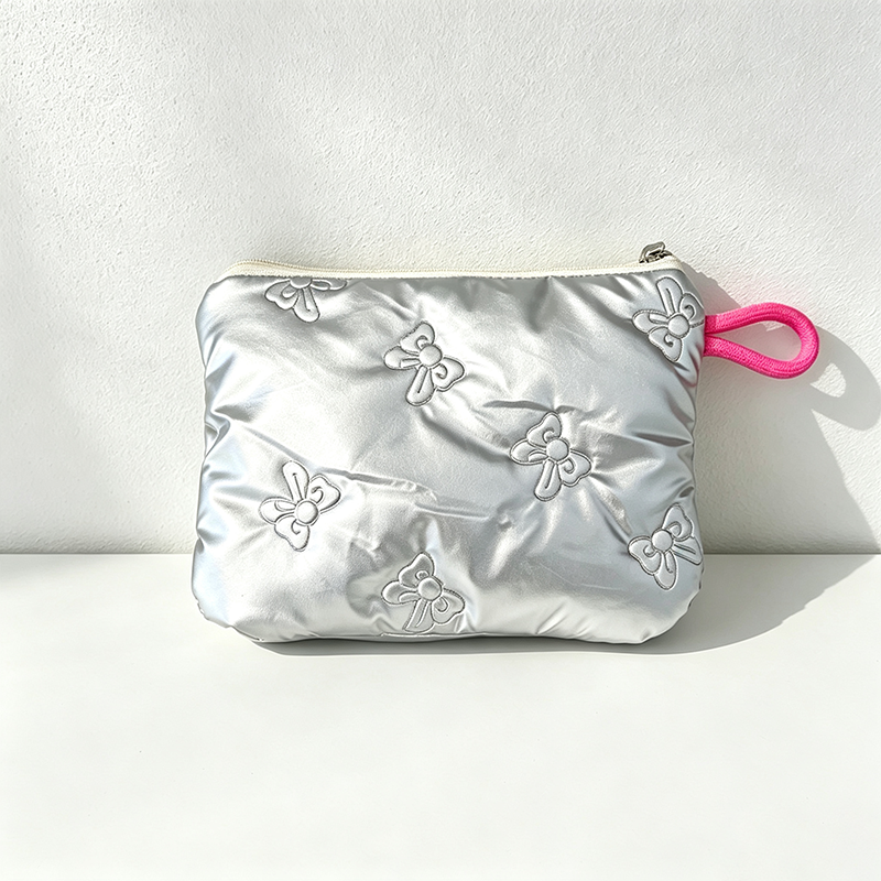 CouldNook Quilted Metallic Cosmetic Bag - Vanity Storage Accent
