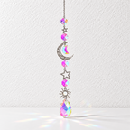 CouldNook Planet Suncatcher - Silver-Toned Celestial Symbols and Iridescent Hanging Drops