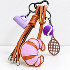 CouldNook Tennis Bag Charm - Croissant Detail and Knotted Hanging Strands