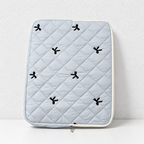 CouldNook Quilted Bow Laptop Sleeve - Padded Zip Closure