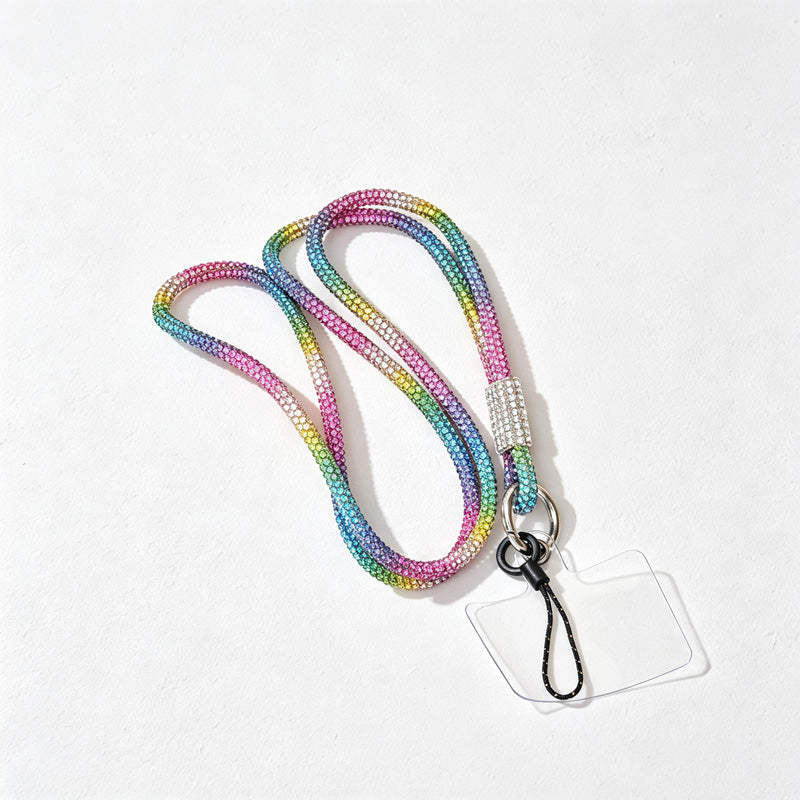 CouldNook Rhinestones Set Neck Phone Lanyard with Figure-Eight Links