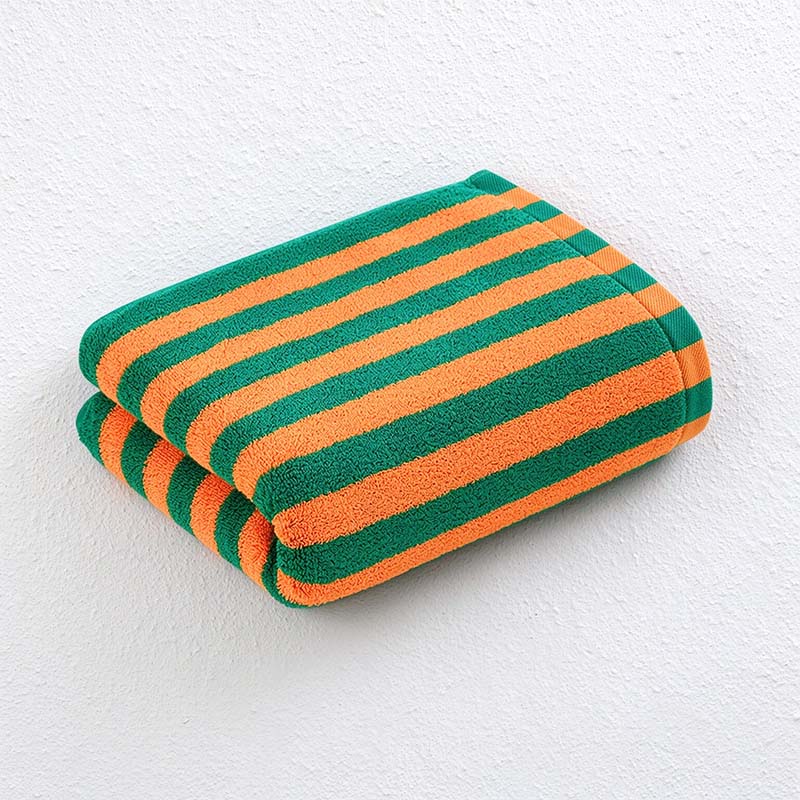 CouldNook Striped Cotton Towel - Bold Color Pairings And Terry Texture