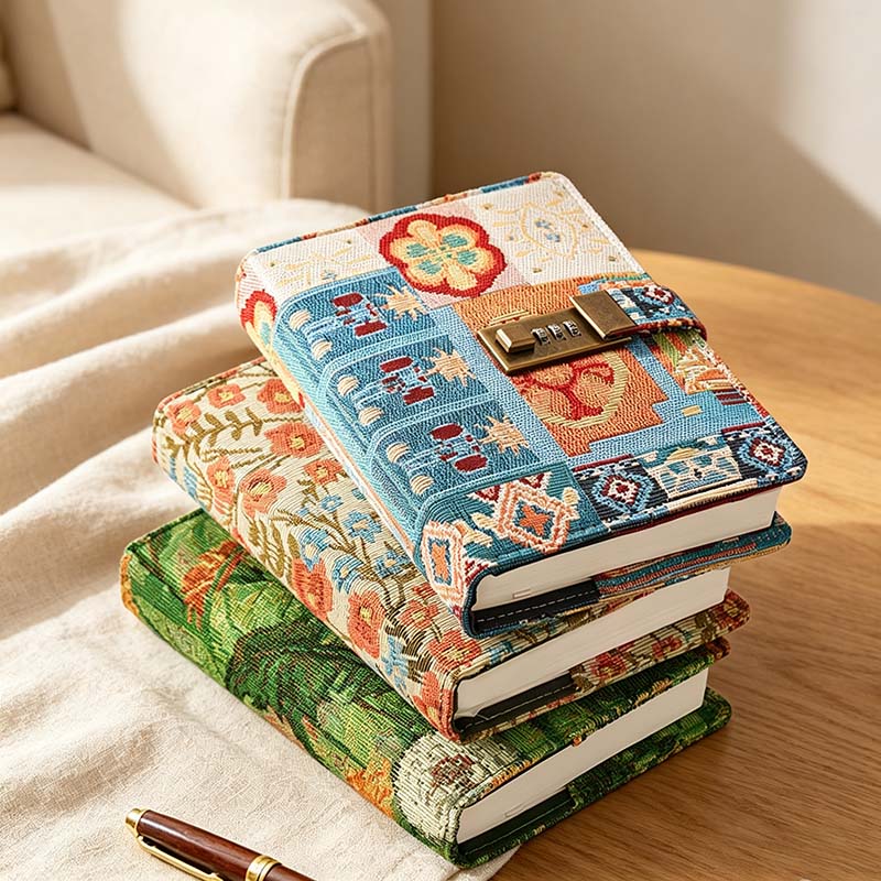 CouldNook B6 Locking Journal - Floral Fabric Cover Collection